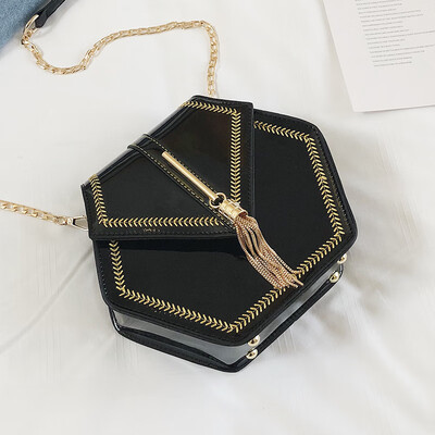 

Senior sense bag female 2019 new Korean version of the fashion patent leather casual foreign gas wild chain shoulder slung handbag