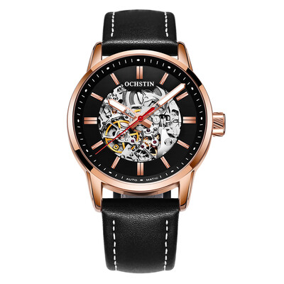 

OCHSTIN Business Men Automatic Mechanical Watch Fashion Casual Leather Strap Male Wristwatch