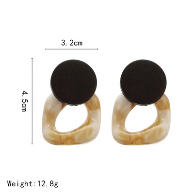 

Leopard Acrylic Resin Dangle Earrings For Women Geometry Big Circle Square Earrings Acetate Brincos Fashion Jewelry Gift
