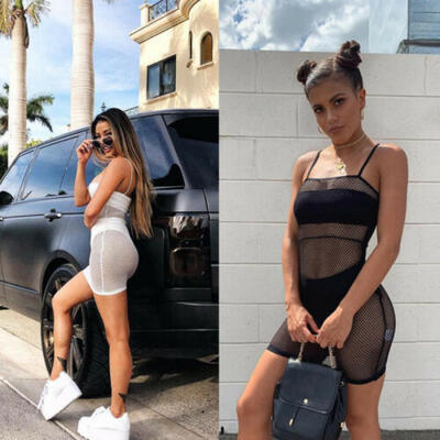 

Sexy Women Summer Lace Fishnet Bikini Cover Up Swimwear Bathing Suit Beach Dress