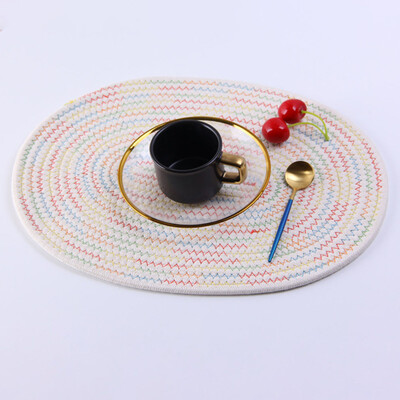 

Hand-Woven Cotton Rope Thickening Anti-Scalding Insulation Pad Heat-Resistant Table Mat Coasters Bowl Mat