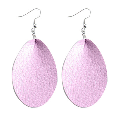 

Women Faux Leather Water Drop Jewelry Party Club Hook Earrings Birthday Gift