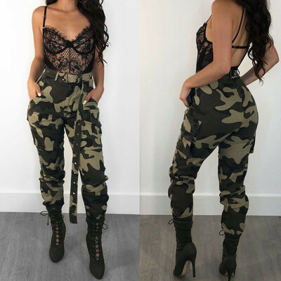 

Womens Camo Cargo Trousers Casual Pants Military Army Combat Camouflage Jeans
