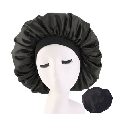 

Large Satin Night Sleep Cap Hair Bonnet Hat Head Cover Wide Band Adjust Elastic