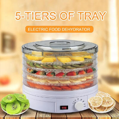 

Electric Food Dehydrator Machine 5 Tray Tier Fruit Dryer Beef Jerky Herbs Dryer with Adjustable Thermostat