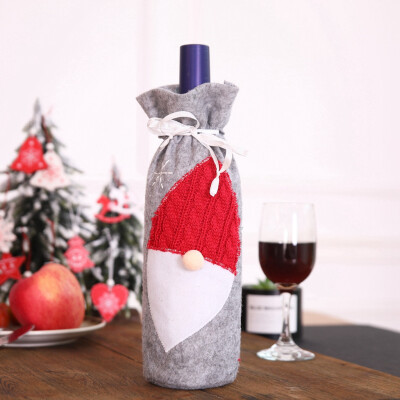 

Toponeto Christmas Wine Bag Machine Embroidered Wine Bottle Set Table Decoration Supplies