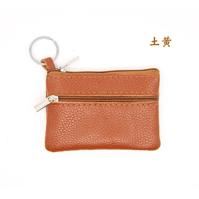 

Customizable LOGO leather mini purse bus card package creative Korean zipper multifunction key bag coin