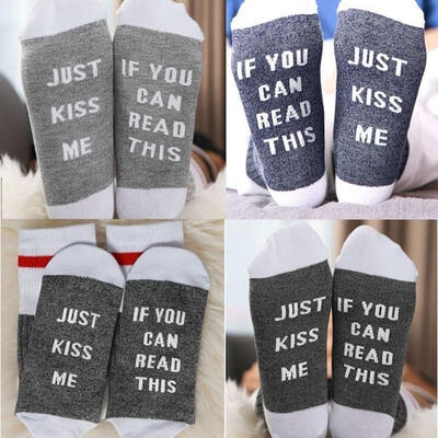 

1 Pair Unisex Men Women Socks Letter Printed Funny Stocking Novelty Ankle Crew Socks