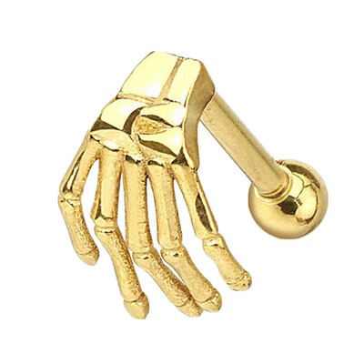 

Personality Skull Hand Stud Earrings Vintage Gold Silver Punk Skeleton Ghost Hand Earrings Jewelry