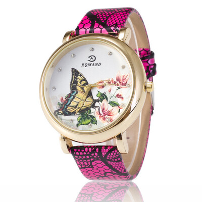 

Womens Watches Best Sellers Simple Zegarek Damski Fashion Butterfly Pattern Clock Romain Horloge Cadeau Bussiness Kol Saati