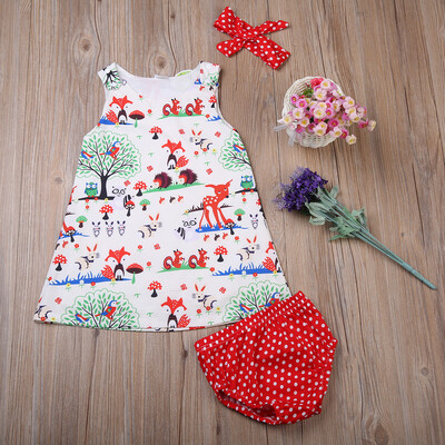 

US Newborn Toddler Kids Baby Girl Outfit Clothes Tops Dress Pants Headband Set