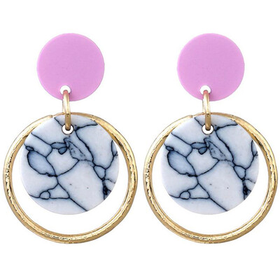 

Women Circle Turquoise Pendant Ear Stud Exquisite Candy Earring Jewelry Gift