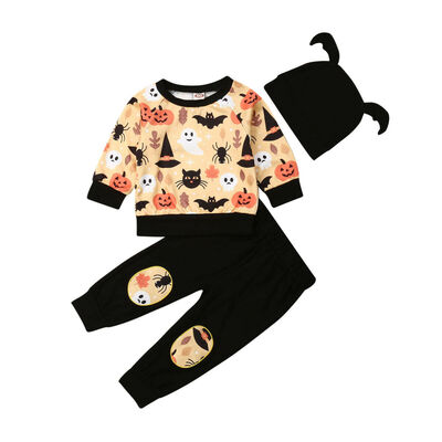 

3PCS Toddler Kids Baby Girl Boy Halloween Clothes Sweatshirts Pants Tracksuit