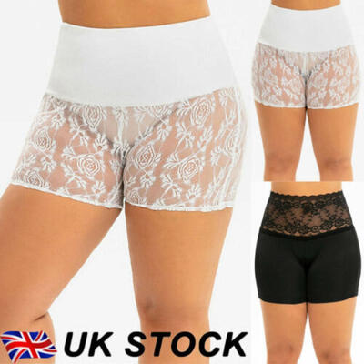 

UK Women Elastic Safety Lace Soft Under Shorts Pants Underwear Shorts Panties