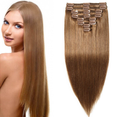 

100 Remy Human Hair Real Thick Women Girls Long Straight Full Head Hair Extension Clip In Hair Extension