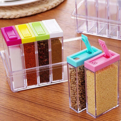 

6in1 Spice Container Jar Condiment Dispenser Salt Seasoning Box for Kitchen