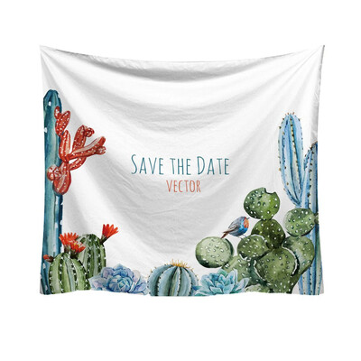 

Toponeto Fashion Tapestry Green Cactus Style Pattern Decorative Tapestry Home Decor