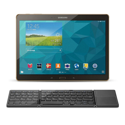 

Portable Twice Folding Bluetooth Keyboard BT Wireless Foldable Touchpad Keypad for IOSAndroidWindows ipad Travel Keypad