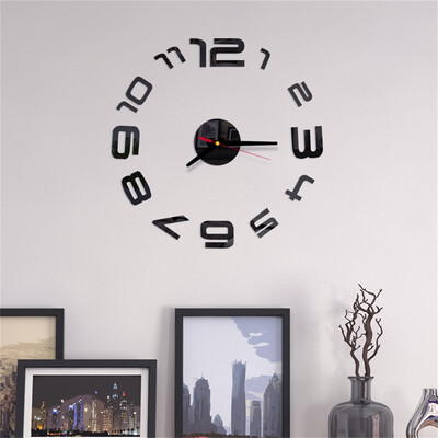 

Gobestart 3D DIY Roman Numbers Acrylic Mirror Wall Sticker Clock Home Decor Mural Decals