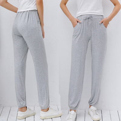 

Fashion Women Leisure Sports Pants Trousers Loose Pants Pure Color Long Pants