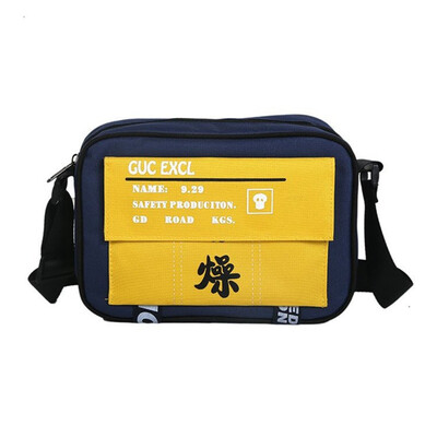 

Personality Color Blocks Women Shoulder Bags Harajuku Letter Print Chic Flap Handbags Canvas Phone Bag Crossbody Bags
