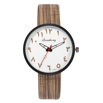 

Womens personality digital fashion wrist watch creative wood grain