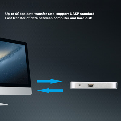 

Slim Super Speed 6Gbps Aluminum 25" SATA SSD HDD Hard Disk Drive Box USB 30 External Enclosure Case Caddy USB Cable