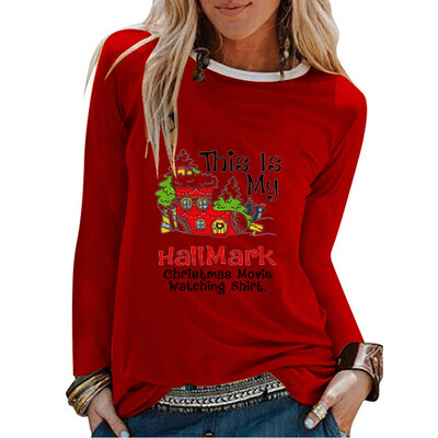 

Tailored Women Casual Letter Print Full Sleeve O Neck Pullover Loose Street Blouse