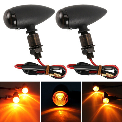 

2 Pcs Universal 3 in 1 Motorcycle Red Amber LED Rear Turn Signal Running Lights Brake Stop Lights
