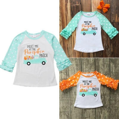 

Hot Baby Pumpkin Pattern Long Sleeve Ruffles T-shirt