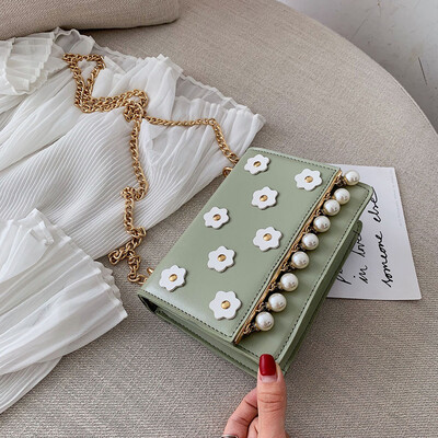 

Tailored Womens Fashion Pearl Flower Zipper Crossbody Shoulder Bags Purse Messenger Bag