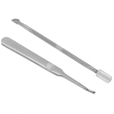 

Greensen 2Pcs Stainless Steel Cuticle Pusher Clipper Kit Pedicure Tool Dead Skin Remover Fork Pusher