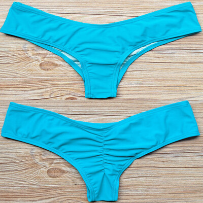 

FITTOO Sexy Womens Bikini Bottom V Cheeky Ruched T-Back Ladies Swimsuit