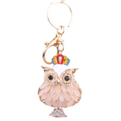 

Alloy Keychain Inlay Diamond Owl Girl Bag Car Mobile Phone Pendant Toy