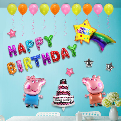 

Inkfish birthday decoration balloon 3230 pig color suit girl birthday party children baby birthday balloon decoration props pump