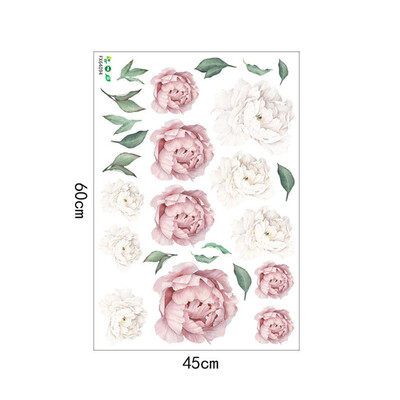

Gobestart Peony Rose Flowers Wall Sticker Art Nursery Decals Kids Room Home Decor Gift