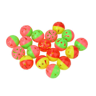 

18pcs Plastic Hollow Out Cat Bell Balls Pet Sound Rattle Interactive Toys