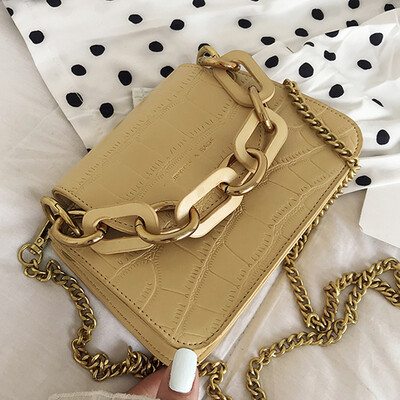 

Womens bag oblique satchel about 2019 new fashion Korean version of the chain crocodile print fan you zero wallet