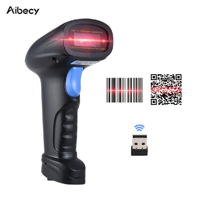 

Aibecy Handheld 24G Wireless 1D2DQR Barcode Scanner Bar Code Reader with USB Receiver 4000 Code Storage Capacity for POS PC And
