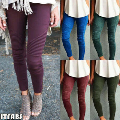 

Womens Slim Denim Skinny Ripped Pants High Waist Stretch Jeans Pencil Trousers