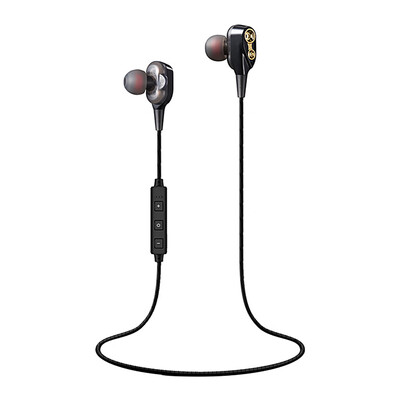 

Double Dynamics BT Earphone Wireless Headset Headphones with Mic Stereo Earphones for Mobile Phone Sports White Gold