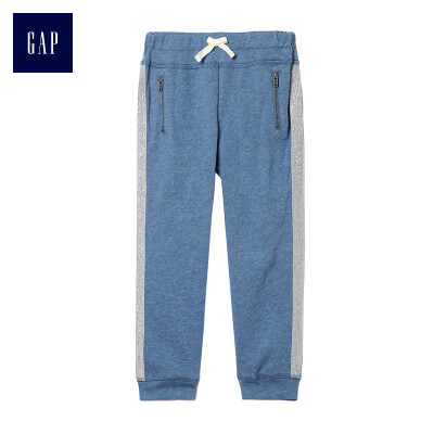 

GAP flagship store female young shining stitching elastic waist beam mouth sweatpants 398408 navy blue 2YRS