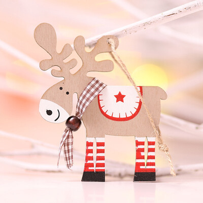 

FUNNYBUNNY 2PCS Christmas Wooden Elk Pendant Christmas Tree Ornaments Christmas Decorations Colored Deer Ornaments
