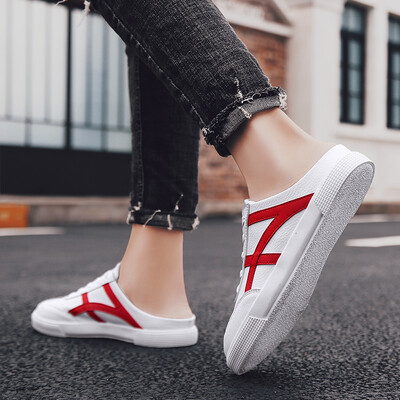 

Summer slippers men Korean outdoor Baotou sandals men wearing no heel loafers half slippers net red beach shoes
