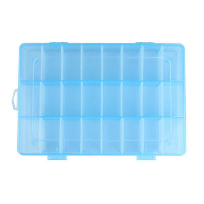 

Adjustable 24 Compartment Plastic Storage Box Jewelry Earring Case