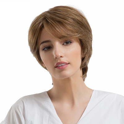 

〖Follure〗Natural Women Short Texture Hair Wigs Fluffy Slight Human Hair Female Wigs