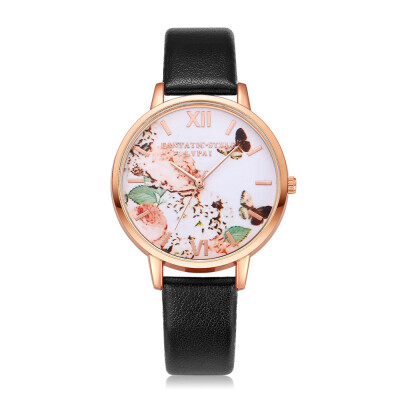 

Womens Watches Butterfly Rose Gold Dial Ladies Simple Quartz Wristwatch Casual Clock Dress Gift Mujer Bayan Kol Saati