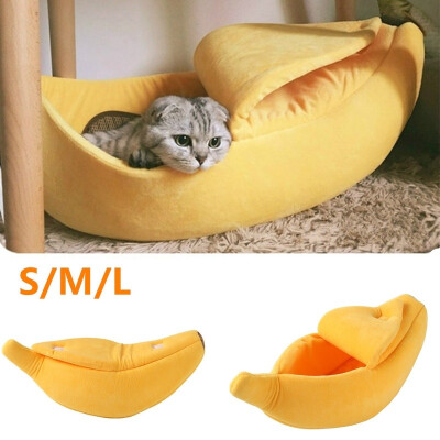 

Banana Cat Bed House Puppy Cushion Kennel Warm Portable Pet Basket Supplies Mat