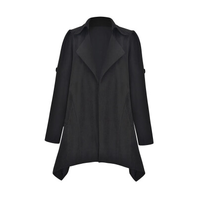 

Toponeto Womens Solid Long Sleeve Notched Blazer Casual Jacket Coat