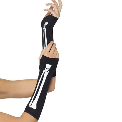 

New Stylish Super-affordable Cosplay Halloween Print Skeleton Rompers Bone Gloves Cuff Stockings